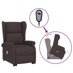 vidaXL Massagesessel mit Aufstehhilfe Dunkelbraun Stoff