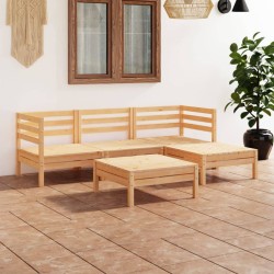 vidaXL 5-tlg. Garten-Lounge-Set Massivholz Kiefer
