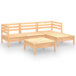 vidaXL 5-tlg. Garten-Lounge-Set Massivholz Kiefer