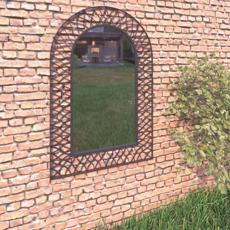 vidaXL Garten-Wandspiegel Gewölbt 50 x 80 cm Schwarz