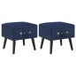 vidaXL Nachttische 2 Stk. Blau 40 x 35 x 40 cm Samt vidaXL Nachttische 2 Stk. Blau 40 x 35 x 40 cm Samt