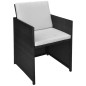 vidaXL 3-tlg. Bistro-Set mit Kissen Poly Rattan Schwarz vidaXL 3-tlg. Bistro-Set mit Kissen Poly Rattan Schwarz
