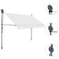 vidaXL Einziehbare Markise Handbetrieben mit LED 300 cm Creme
