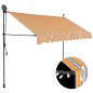 vidaXL Einziehbare Markise Handbetrieben mit LED 250 cm Gelb und Blau vidaXL Einziehbare Markise Handbetrieben mit LED 250 cm Gelb und Blau