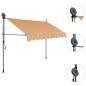 vidaXL Einziehbare Markise Handbetrieben mit LED 250 cm Gelb und Blau vidaXL Einziehbare Markise Handbetrieben mit LED 250 cm Gelb und Blau