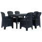 vidaXL 7-tlg. Garten-Essgruppe Kunststoff Anthrazit Rattan-Optik vidaXL 7-tlg. Garten-Essgruppe Kunststoff Anthrazit Rattan-Optik