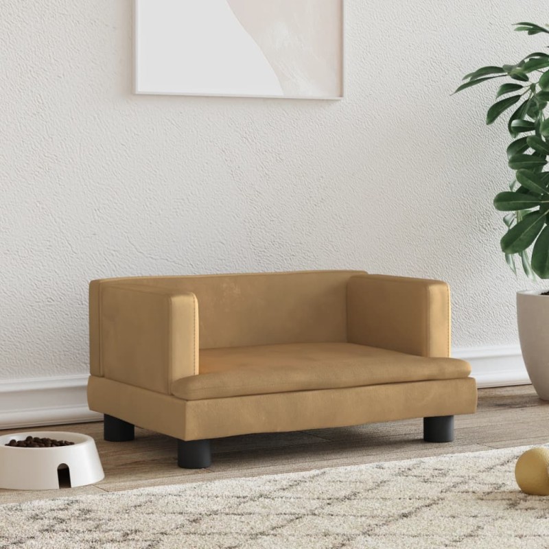 vidaXL Hundebett Braun 60x40x30 cm Samt vidaXL Hundebett Braun 60x40x30 cm Samt