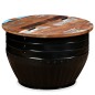 vidaXL Couchtisch Altholz Massiv Schwarz Trommelform vidaXL Couchtisch Altholz Massiv Schwarz Trommelform