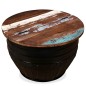 vidaXL Couchtisch Altholz Massiv Schwarz Trommelform vidaXL Couchtisch Altholz Massiv Schwarz Trommelform