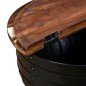 vidaXL Couchtisch Altholz Massiv Schwarz Trommelform vidaXL Couchtisch Altholz Massiv Schwarz Trommelform