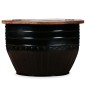 vidaXL Couchtisch Altholz Massiv Schwarz Trommelform vidaXL Couchtisch Altholz Massiv Schwarz Trommelform