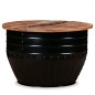 vidaXL Couchtisch Altholz Massiv Schwarz Trommelform vidaXL Couchtisch Altholz Massiv Schwarz Trommelform