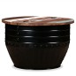 vidaXL Couchtisch Altholz Massiv Schwarz Trommelform vidaXL Couchtisch Altholz Massiv Schwarz Trommelform
