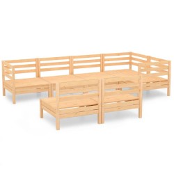 vidaXL 7-tlg. Garten-Lounge-Set Massivholz Kiefer