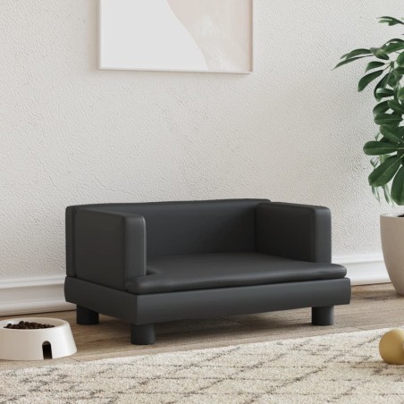 vidaXL Hundebett Schwarz 60x40x30 cm Kunstleder
