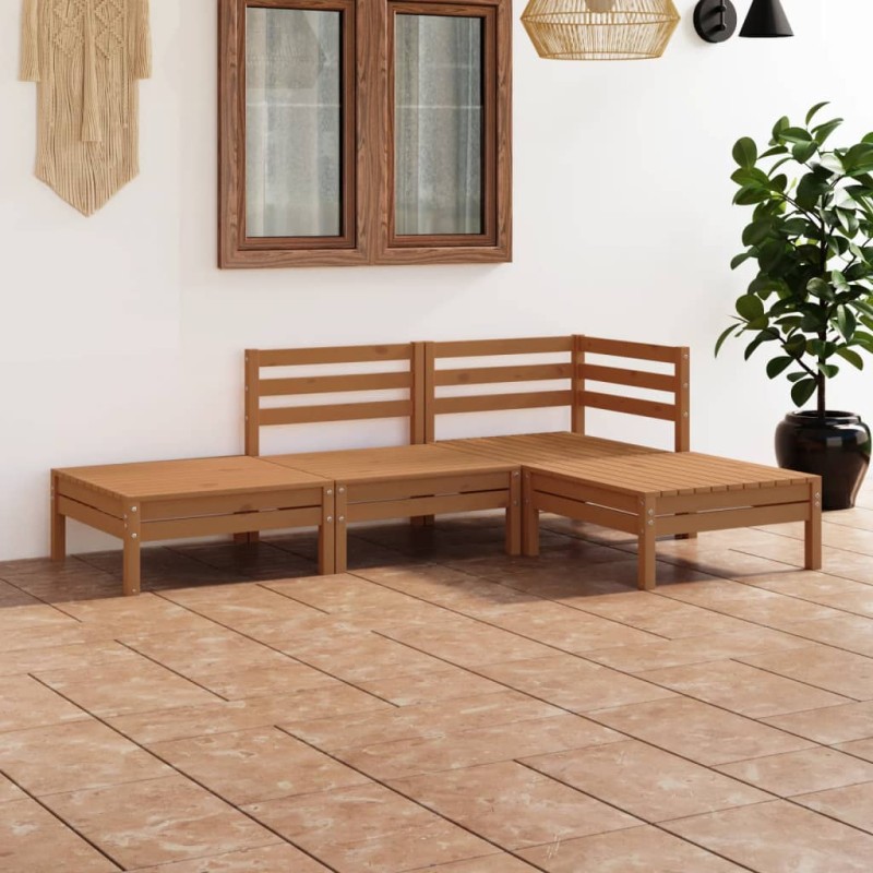 vidaXL 4-tlg. Garten-Lounge-Set Massivholz Kiefer Honigbraun vidaXL 4-tlg. Garten-Lounge-Set Massivholz Kiefer Honigbraun