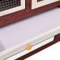 vidaXL Kaninchenstall Mokka und Weiß 140x63x120 cm Tanne Massivholz vidaXL Kaninchenstall Mokka und Weiß 140x63x120 cm Tanne Massivholz