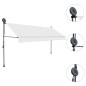 vidaXL Einziehbare Markise Handbetrieben mit LED 400 cm Creme vidaXL Einziehbare Markise Handbetrieben mit LED 400 cm Creme