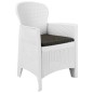 vidaXL 5-tlg. Garten-Essgruppe Kunststoff Weiß Rattan-Optik vidaXL 5-tlg. Garten-Essgruppe Kunststoff Weiß Rattan-Optik