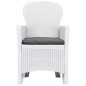 vidaXL 5-tlg. Garten-Essgruppe Kunststoff Weiß Rattan-Optik vidaXL 5-tlg. Garten-Essgruppe Kunststoff Weiß Rattan-Optik