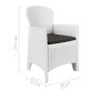 vidaXL 5-tlg. Garten-Essgruppe Kunststoff Weiß Rattan-Optik vidaXL 5-tlg. Garten-Essgruppe Kunststoff Weiß Rattan-Optik
