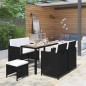 vidaXL 6-tlg. Garten-Essgruppe Poly Rattan Akazie Massivholz Schwarz vidaXL 6-tlg. Garten-Essgruppe Poly Rattan Akazie Massivholz Schwarz