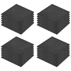vidaXL Fallschutzfliesen 24 Stk. Gummi 50 x 50 x 3 cm Schwarz