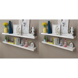 vidaXL Wandregale 4 Stk. Weiß 120 cm
