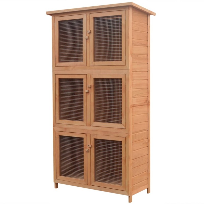 vidaXL Kleintier-/Kaninchenstall 6 Boxen Holz vidaXL Kleintier-/Kaninchenstall 6 Boxen Holz