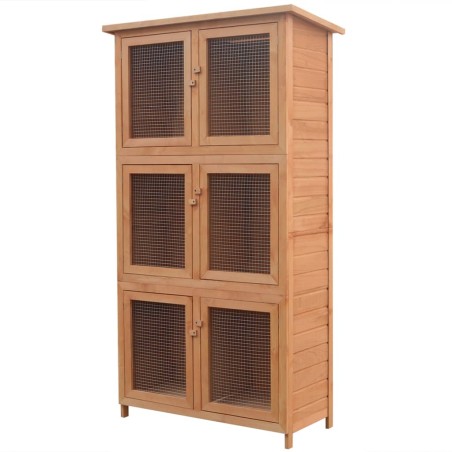 vidaXL Kleintier-/Kaninchenstall 6 Boxen Holz  