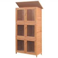 vidaXL Kleintier-/Kaninchenstall 6 Boxen Holz  