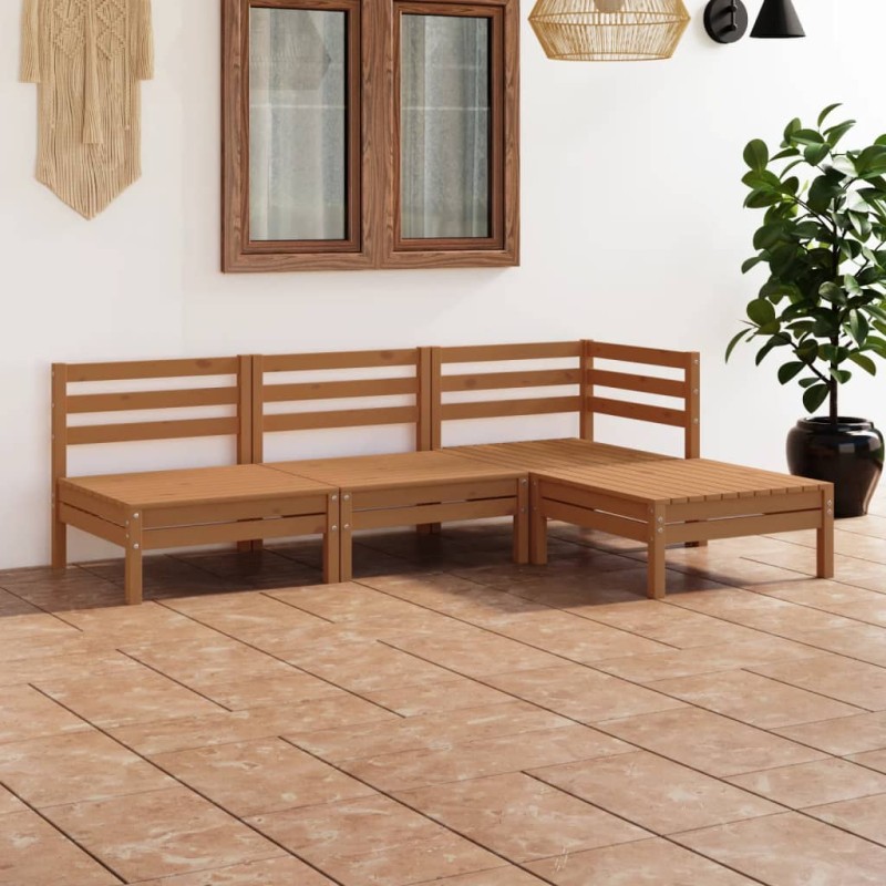 vidaXL 4-tlg. Garten-Lounge-Set Massivholz Kiefer Honigbraun vidaXL 4-tlg. Garten-Lounge-Set Massivholz Kiefer Honigbraun
