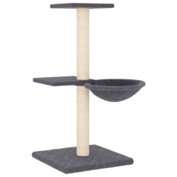 vidaXL Kratzbaum mit Sisal-Kratzsäulen Dunkelgrau 72 cm