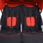 Zwillingskinderwagen Stahl Rot und Schwarz Zwillingskinderwagen Stahl Rot und Schwarz
