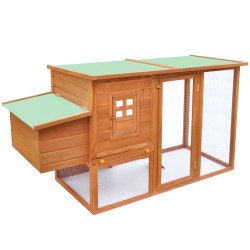 vidaXL Hühnerstall mit 1 Legenest Holz  