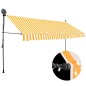 vidaXL Einziehbare Markise Handbetrieben mit LED 350 cm Weiß Orange vidaXL Einziehbare Markise Handbetrieben mit LED 350 cm Weiß Orange