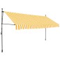 vidaXL Einziehbare Markise Handbetrieben mit LED 350 cm Weiß Orange vidaXL Einziehbare Markise Handbetrieben mit LED 350 cm Weiß Orange