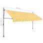 vidaXL Einziehbare Markise Handbetrieben mit LED 350 cm Weiß Orange vidaXL Einziehbare Markise Handbetrieben mit LED 350 cm Weiß Orange