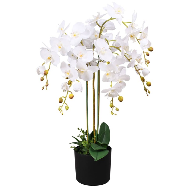 vidaXL Künstliche Orchidee mit Topf 75 cm Weiß vidaXL Künstliche Orchidee mit Topf 75 cm Weiß