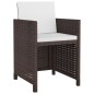 5-tlg. Garten-Essgruppe mit Auflagen Poly Rattan Braun 5-tlg. Garten-Essgruppe mit Auflagen Poly Rattan Braun