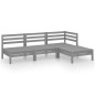 vidaXL 4-tlg. Garten-Lounge-Set Massivholz Kiefer Grau vidaXL 4-tlg. Garten-Lounge-Set Massivholz Kiefer Grau