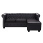 vidaXL Chesterfield Sofa in L-Form Kunstleder Schwarz vidaXL Chesterfield Sofa in L-Form Kunstleder Schwarz