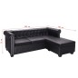 vidaXL Chesterfield Sofa in L-Form Kunstleder Schwarz vidaXL Chesterfield Sofa in L-Form Kunstleder Schwarz