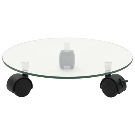vidaXL Pflanzenständer mit Rollen 2 Stück Hartglas 28 cm Rund