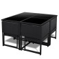 9-tlg. Garten-Essgruppe mit Auflagen Poly Rattan Schwarz 9-tlg. Garten-Essgruppe mit Auflagen Poly Rattan Schwarz