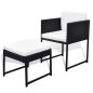 9-tlg. Garten-Essgruppe mit Auflagen Poly Rattan Schwarz 9-tlg. Garten-Essgruppe mit Auflagen Poly Rattan Schwarz