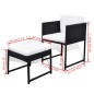 9-tlg. Garten-Essgruppe mit Auflagen Poly Rattan Schwarz 9-tlg. Garten-Essgruppe mit Auflagen Poly Rattan Schwarz