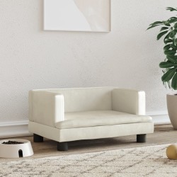 vidaXL Hundebett Creme 60x40x30 cm Samt