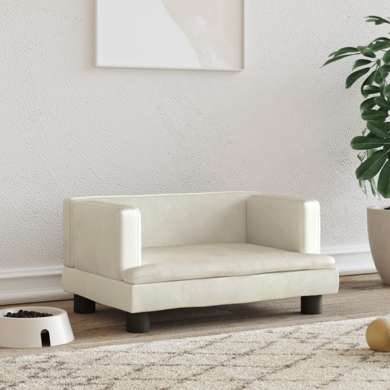 vidaXL Hundebett Creme 60x40x30 cm Samt vidaXL Hundebett Creme 60x40x30 cm Samt