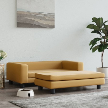 vidaXL Hundebett mit Verlängerung Braun 100x50x30 cm Samt